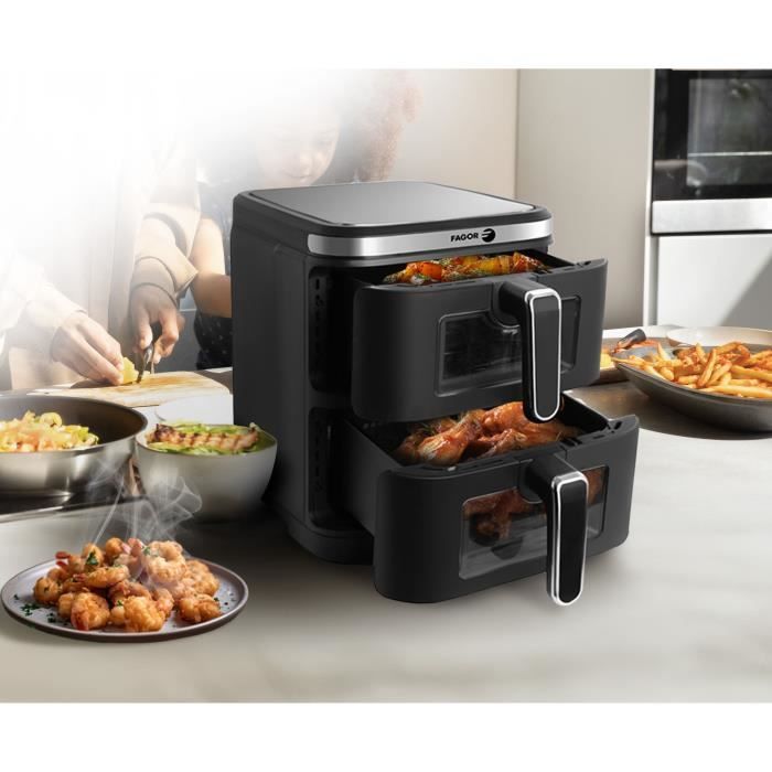 Friteuse sans huile FAGOR - Airfryer FGD11 - Capacité 11L - Double cuves 5,5 L - 12 programmes de cuisson - 2800W