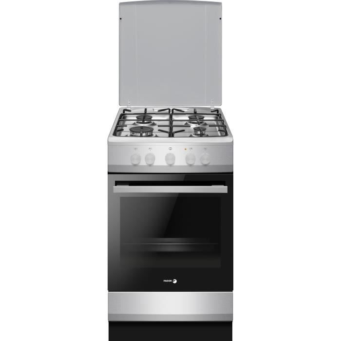 Cuisiniere a gaz - FAGOR-FACG202S - 4 foyers - 74 L - 50 x 60 cm - Silver