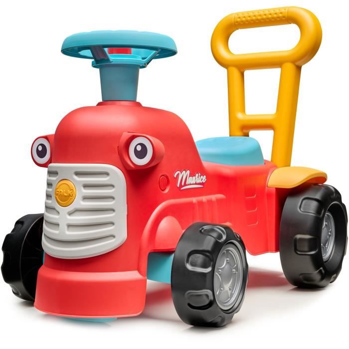 Porteur tracteur Maurice - FALK - Volant directionnel, Assise ouvrante - Fabriqué en France - 90% de plastique recyclé - Des 12 mois