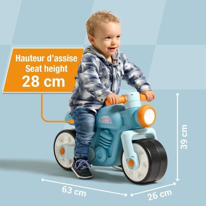 Draisienne Moto Premier - FALK - Avec roues silencieuses - Bleu - 75% Plastique Recyclé - 100% Fabriqué en France - Des 12 mois