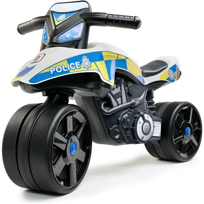 Draisienne Moto Police - FALK - Larges roues et Guidon directionnel - Fabriqué en France - 40% de plastique recyclé - Des 2 ans