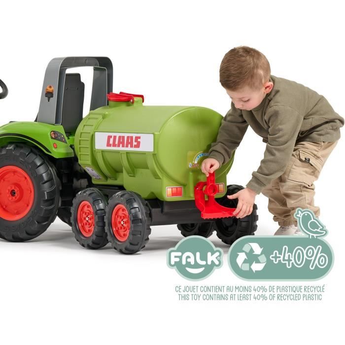 Remorque Citerne Claas - FALK - Capacité 30L - Vert - Adaptable avec les tracteurs FALK 3-7 ans - 100% Fabriqué en France