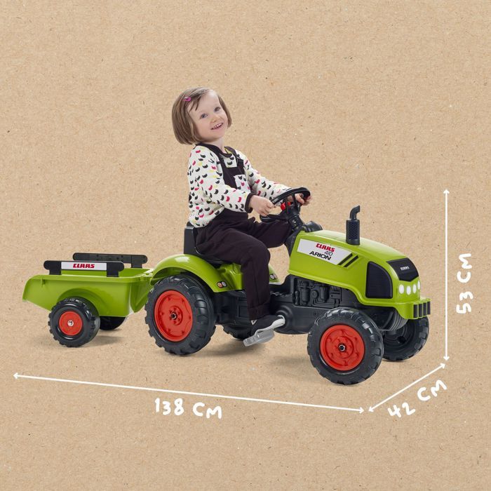 Tracteur avec remorque et capot ouvrant - FALK - Class - Des 2 ans - 100% Fabriqué en France - 75% de plastique recyclé