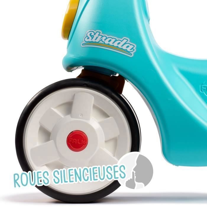 Scooter 1er ‚ge - FALK - Stada - Jaune et bleu - Klaxon manuel - Roues silencieuses - Des 12 mois - 100% FabriquÈ en France