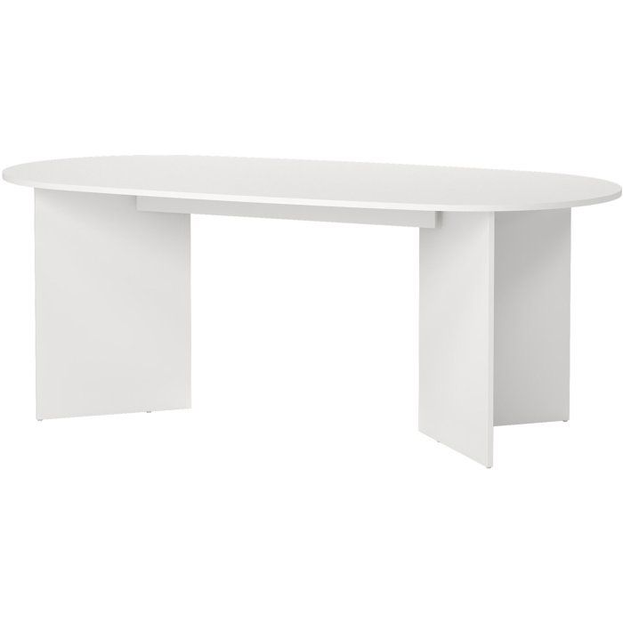 Table a manger FAMILY Forme ovale Finition blanc mat 6 places 200 x 100 x 76 cm