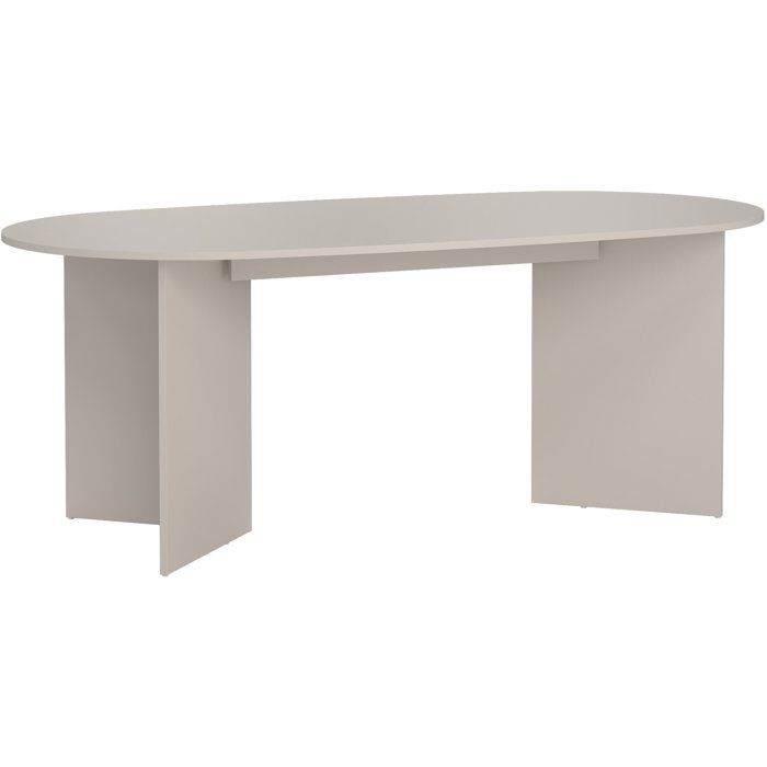 Table a manger FAMILY Forme ovale Finition beige cachemire 6 places 200 x 100 x 76 cm