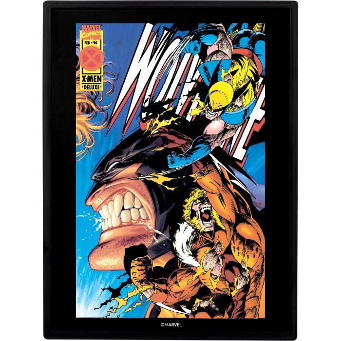 Figurine - FANDROP x MARVEL - Wolverine vs Dents-de-Sabre - Vitrine avec scene culte + mini affiche - 18 cm
