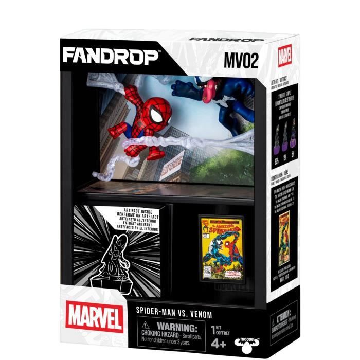 Figurine - FANDROP x STAR WARS - Spider-Man vs Venom - Vitrine avec scene culte + mini affiche - 18 cm