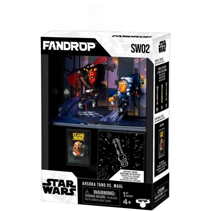 Figurine - FANDROP x STAR WARS - Darth Maul vs Ahsoka - Vitrine avec scene culte + mini affiche - 18 cm