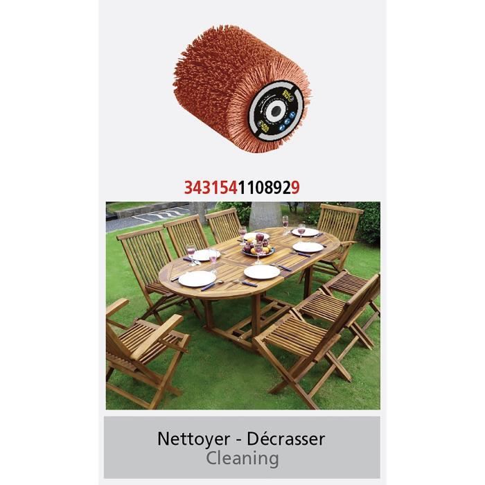 Brosse nylon abrasifs - FARTOOLS - Ř80mm L 100mm - Pour décrasser/dégriser/nettoyer