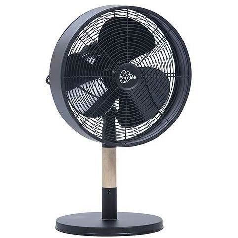FLORIDA Noir & Bois - Ventilateur a poser ÿ30cm 35W oscillant