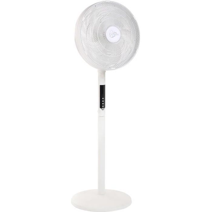 AIR-LIGHT RING - Ventilateur sur pied & Brasseur d'air blanc ÿ40cm 70W avec couronne d'Èclairage LED