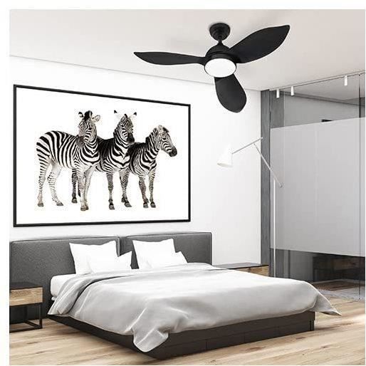 CORSICA Noir- Ventilateur de plafond Ř116cm 70W + éclairage LED