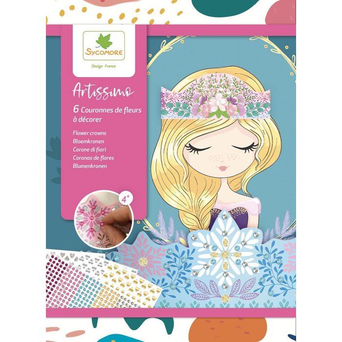 Lot de 6 couronnes de Princesses a décorer - SYCOMORE - Loisirs créatifs - Pour enfants a partir de 4 ans