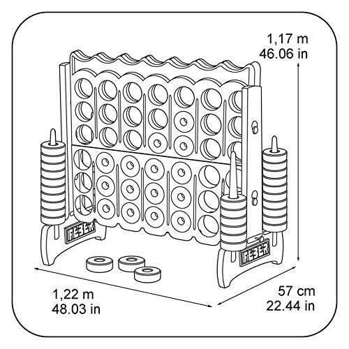 Jeu d'extÈrieur - FEBER - Aire de jeux Puissance 4 GÈant - Plastique Anti-UV - 21 anneaux