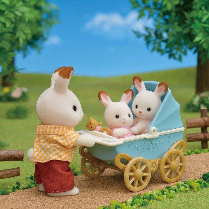 Les jumeaux Lapin Chocolat et poussette double - Sylvanian Families - 5432