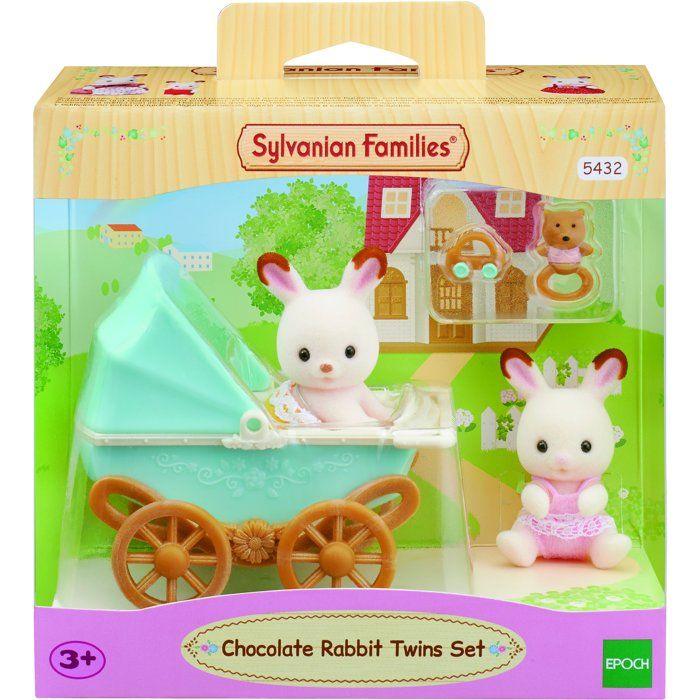 Les jumeaux Lapin Chocolat et poussette double - Sylvanian Families - 5432