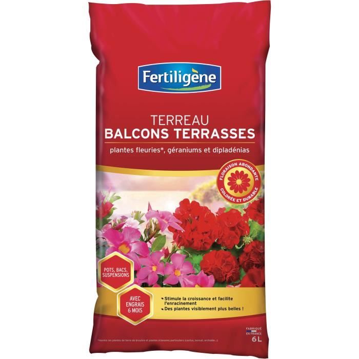 Terreau balcons terrasses 6L - FERTILIGeNE