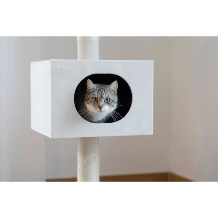 KERBL - Arbre a chat FERDI - 38 x 38 x 240 a 260 cm - Blanc - Sisal