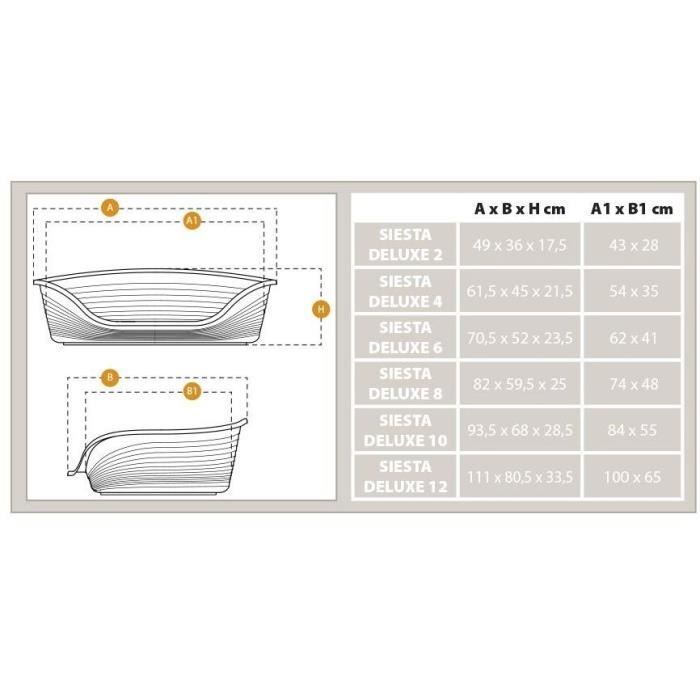 Panier-Corbeille SIESTA DELUXE Taille 4 - 61,5*45*21,5 cm - Bordeaux -FERPLAST