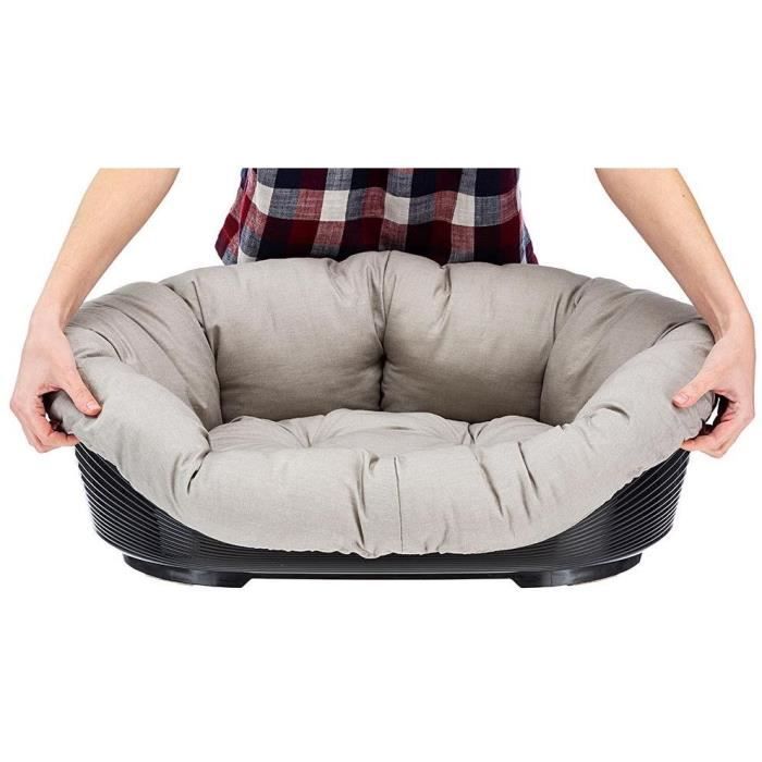Panier corbeille coussin gris- Taille S - 52 x 39 x 21 cm - FERPLAST