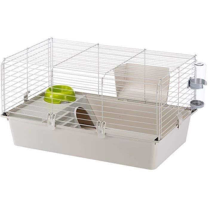 Cage pour rongeurs - Hamster 77 x 48 x 42 cm - FERPLAST - CAVIE 80X1 - 77 x 48 x 42 cm - Gris clair