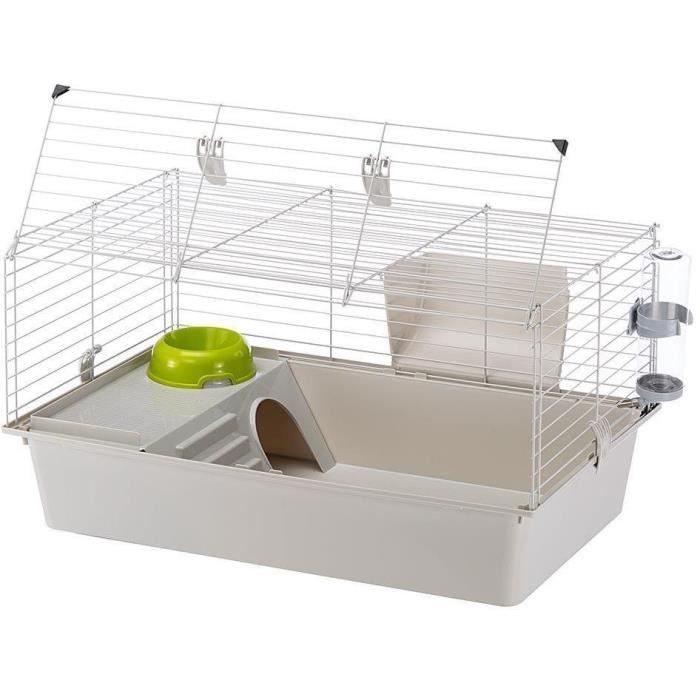 Cage pour rongeurs - Hamster 77 x 48 x 42 cm - FERPLAST - CAVIE 80X1 - 77 x 48 x 42 cm - Gris clair