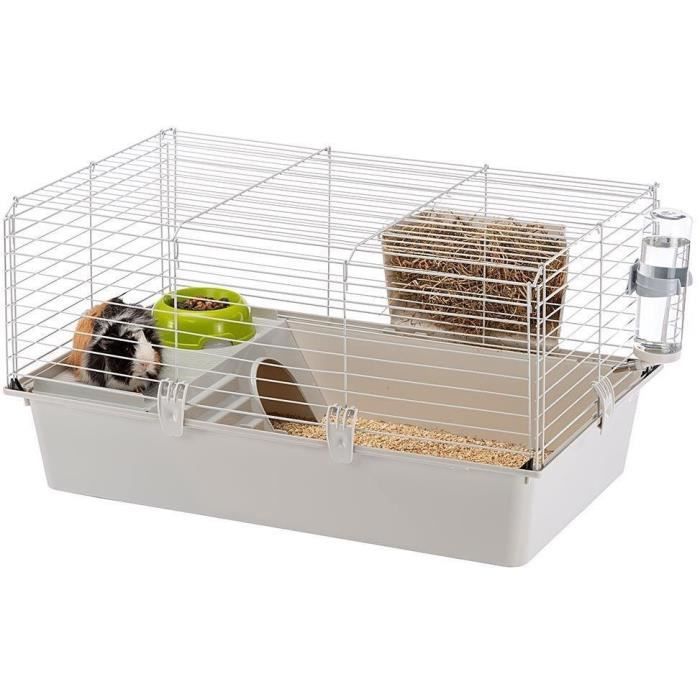 Cage pour rongeurs - Hamster 77 x 48 x 42 cm - FERPLAST - CAVIE 80X1 - 77 x 48 x 42 cm - Gris clair