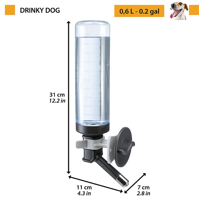 Abreuvoir pour chien - FERPLAST - DRINKY - 0,6L - Robuste - Intérieur