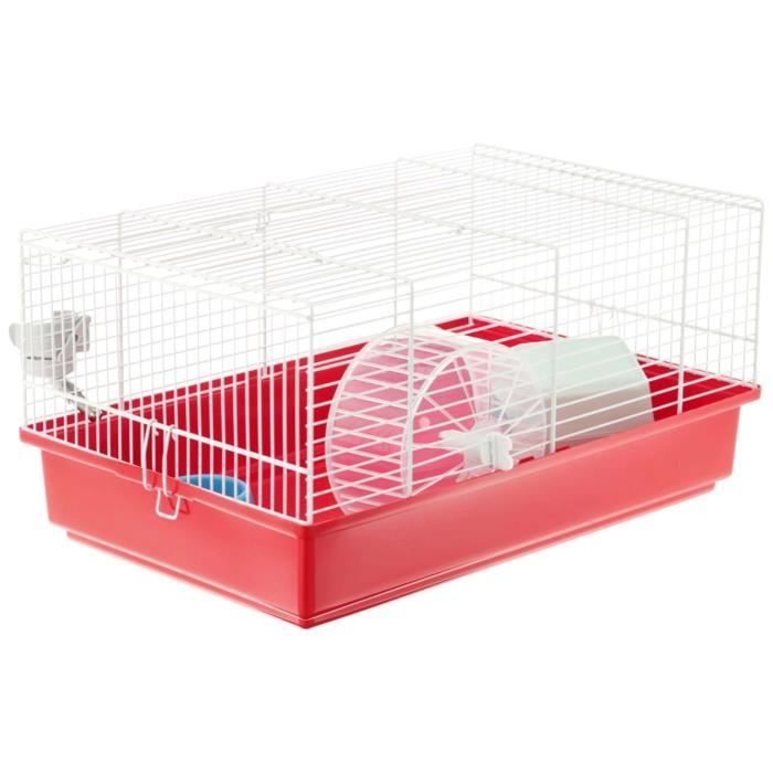Cage hamster 46*29*23 cm- Une roue, une mangeoire, une maisonnette, un abreuvoir - FERPLAST