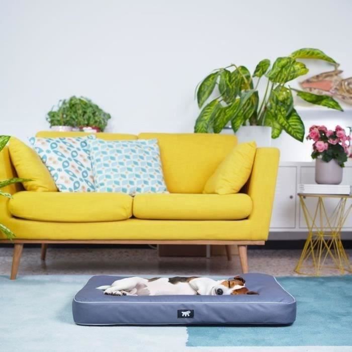 Coussin pour chien - 80x50x8 cm hydrofuge, anti rayures, résistant a l'usure - FERPLAST - POLO - Gris - Anti-griffures