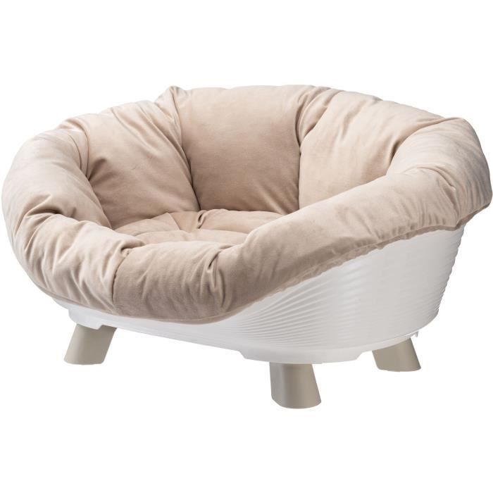 Panier corbeille coussin blanc - Taille M - 64 x 48 x 25 cm - FERPLAST