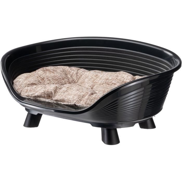 Panier corbeille coussin relax noir - Taille M - 64 x 48 x 25 cm - FERPLAST