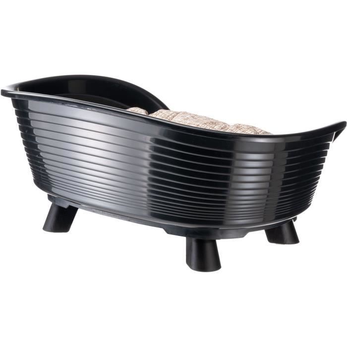 Panier corbeille coussin relax noir - Taille M - 64 x 48 x 25 cm - FERPLAST