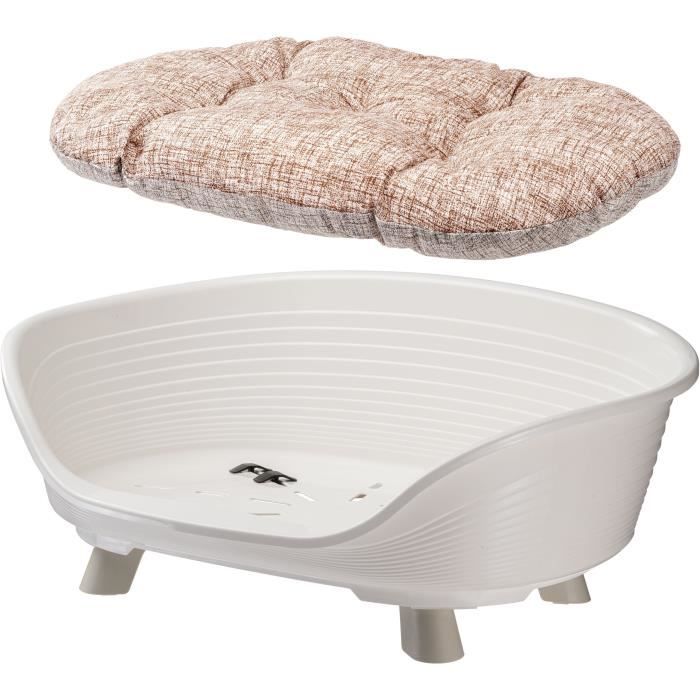 Panier corbeille coussin relax blanc - Taille L - 73 x 55 x 27 cm - FERPLAST