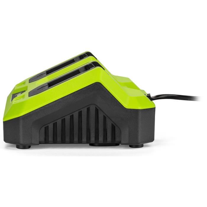 Chargeur double - FIELDMANN - Pour batteries 20V - Charge 2Ah en 60 min - Compatible 2Ah, 4Ah