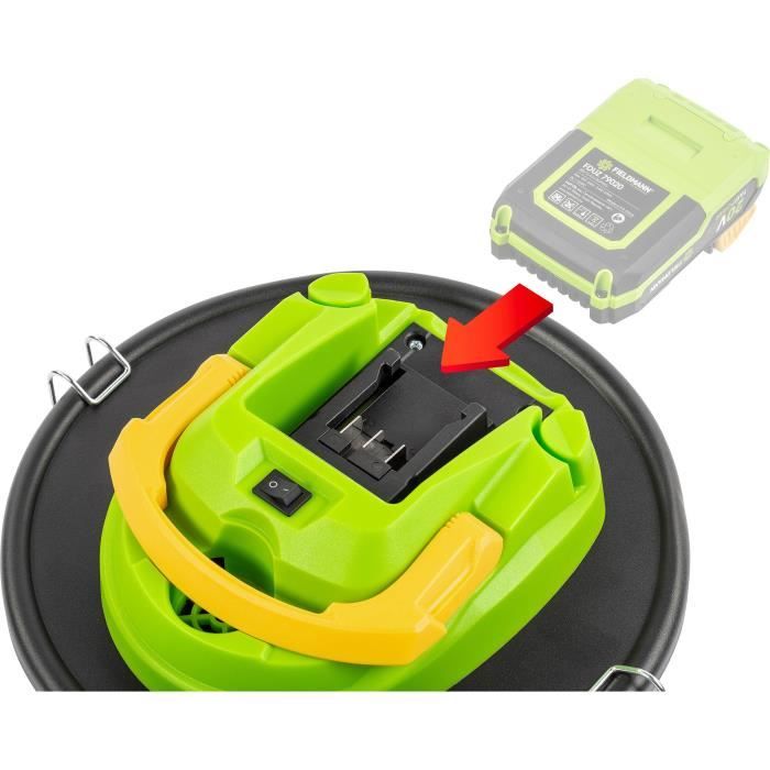 Aspirateur a cendres sans fil - FIELDMANN - 20V - Filtre HEPA lavable - Batterie et chargeur non inclus