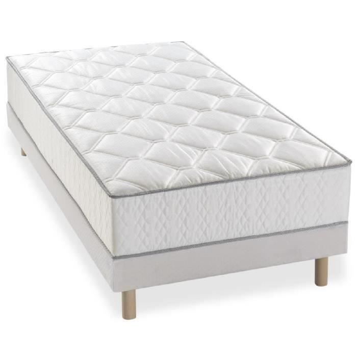 Ensemble matelas ressorts + sommier tapissier 90 x 190 - Epaisseur 23 cm - Confort équilibré - DEKO DREAM Hyvyys