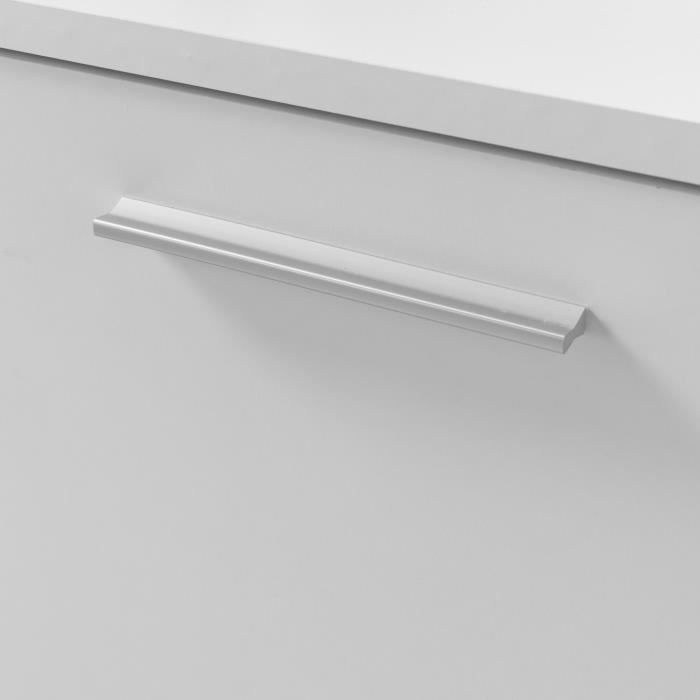 Buffet bas - Blanc mat - 4 portes 3 tiroirs - L 179 x P 42 x H 74,5 cm