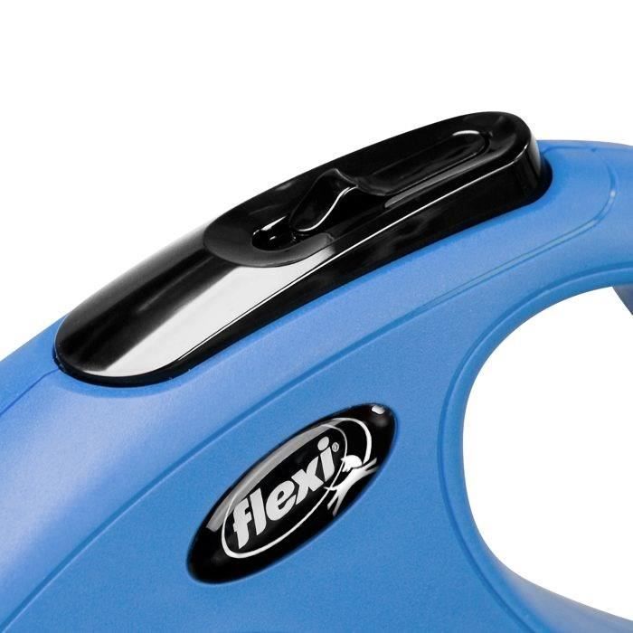 Laisse enrouleur FLEXI New CLASSIC - Taille M - 5m - Bleu pour chien jusqu'a 25kg