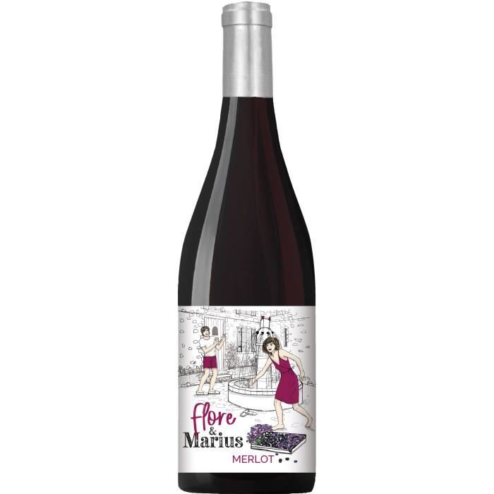 Flore & Marius 2023 IGP Atlantique Merlot - Vin rouge de Bordeaux