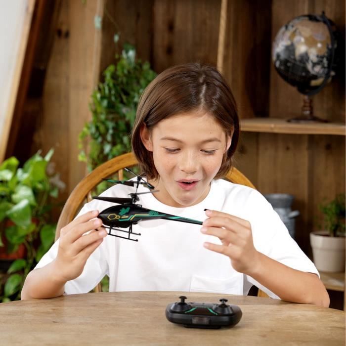 Hélicoptere télécommandé AIR MAMBA - FLYBOTIC - Technologie infrarouge - 2 canaux - Noir et bleu