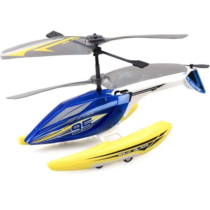 HÈlicoptere TÈlÈcommandÈ - FLYBOTIC - Helico Aqua Blaze - 19 -5 cm - jaune et noir - des 8 ans