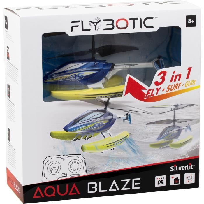 Hélicoptere Télécommandé - FLYBOTIC - Helico Aqua Blaze - 19 -5 cm - jaune et noir - des 8 ans