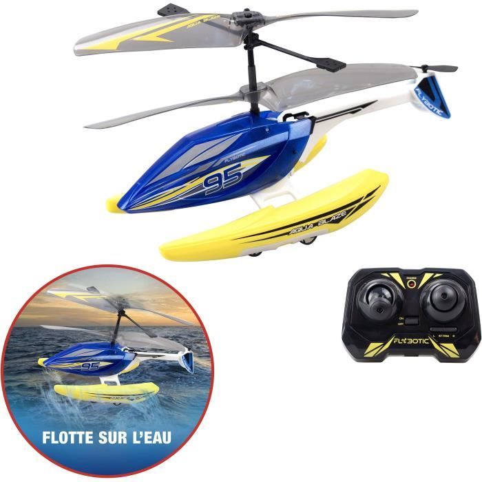HÈlicoptere TÈlÈcommandÈ - FLYBOTIC - Helico Aqua Blaze - 19 -5 cm - jaune et noir - des 8 ans