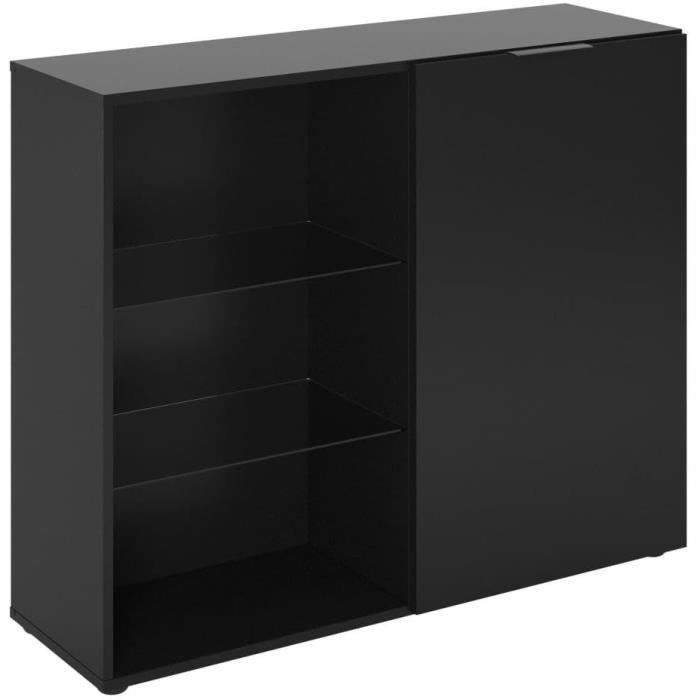 Petit meuble de rangement - DÈcor noir - L99,1 x H81,3 x P31,5 cm - FabriquÈ en Allemagne