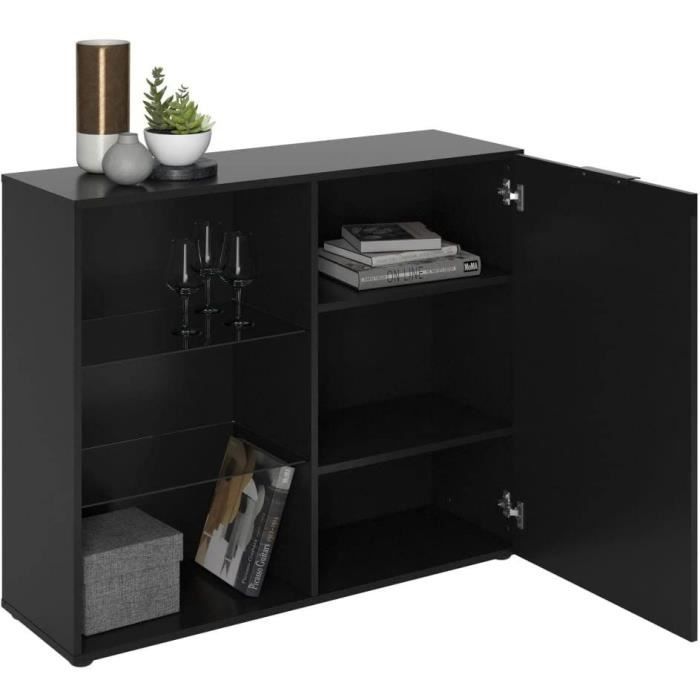 Petit meuble de rangement - DÈcor noir - L99,1 x H81,3 x P31,5 cm - FabriquÈ en Allemagne