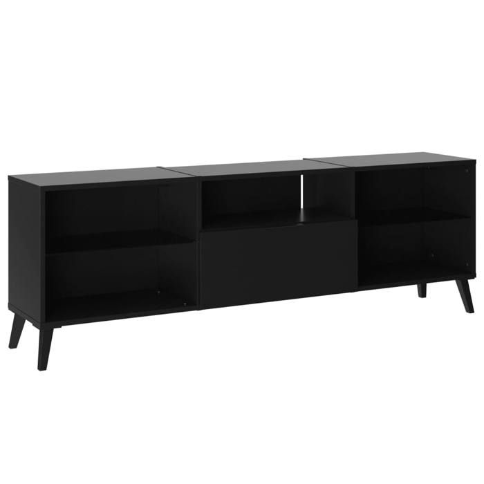 Meubles TV/Hifi Lowboard - Décor noir - L153,5 x H52 x P31,5 cm - Fabriqué en Allemagne