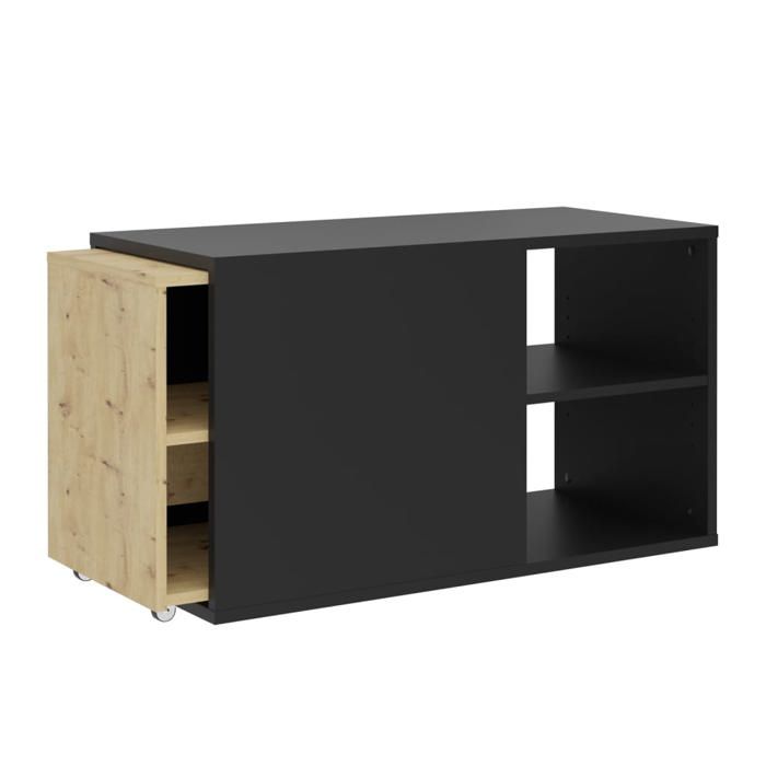FMD Meuble TV avec 2 compartiments ouverts 133,5x39,9x49,2 cm, unité tv, buffet bas tv,, armoire tv 444232