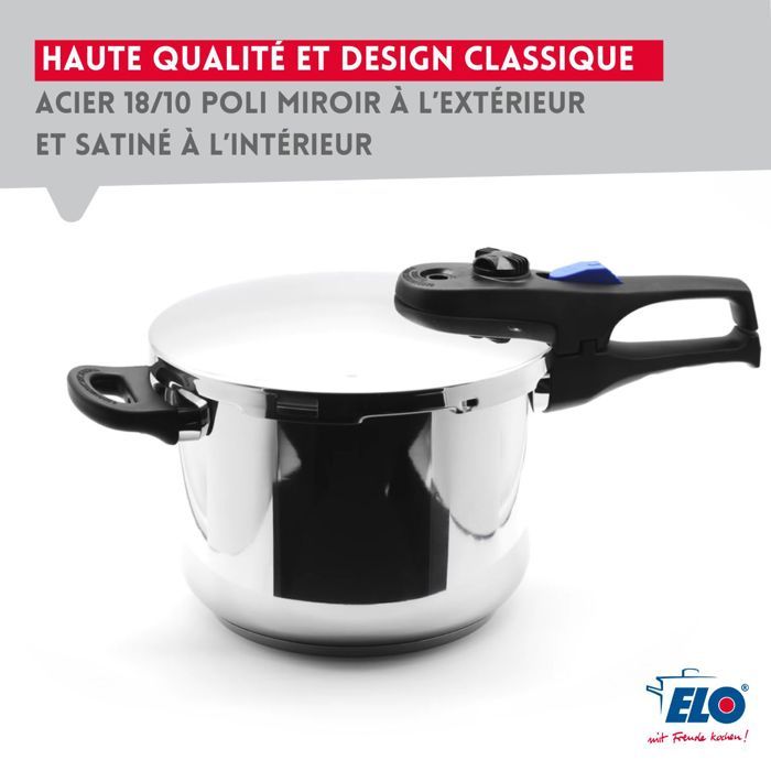 Autocuiseur vapeur - FACKELMANN - Elo Praktika Plus XL - Acier inoxydable 18/10 - 22 cm - 3 a 6 litres